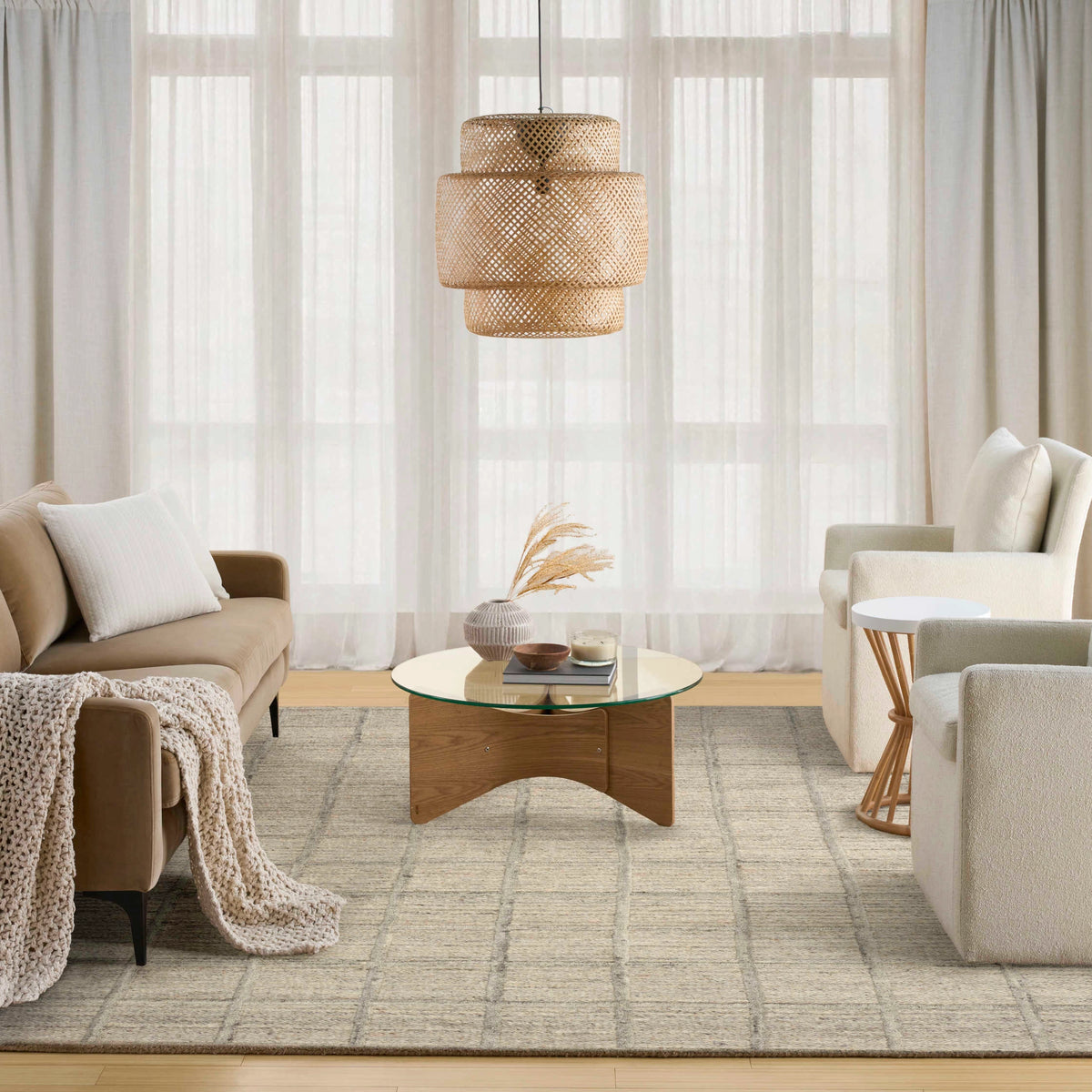 Marian Silver Wool Area Rug