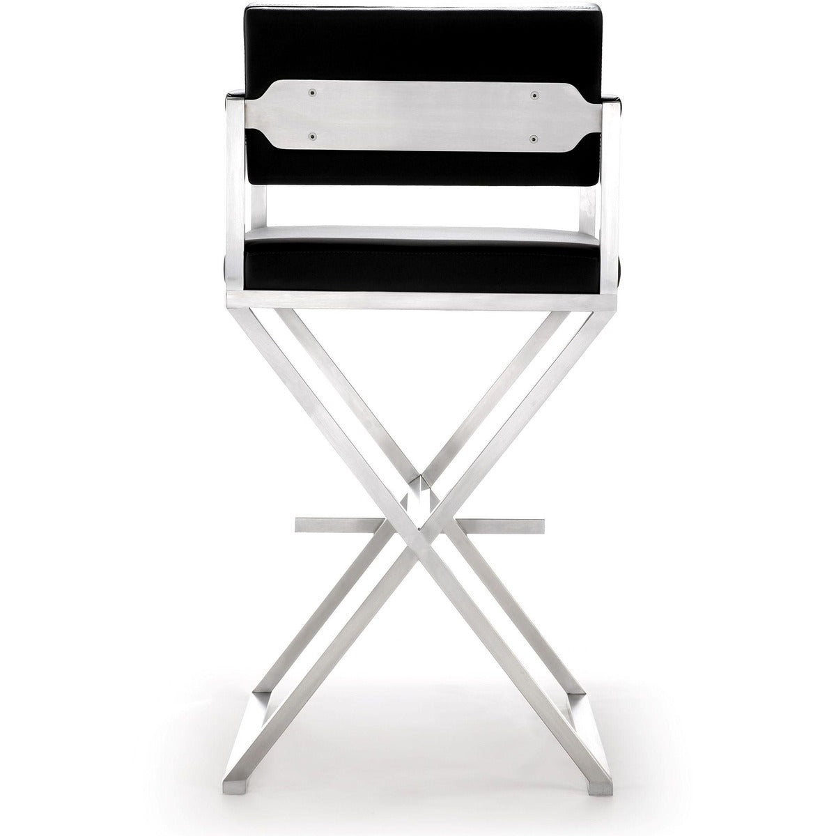 Lila Black Steel Faux Leather Barstool - Luxury Living Collection