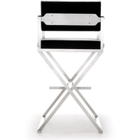 Lila Black Steel Faux Leather Barstool - Luxury Living Collection