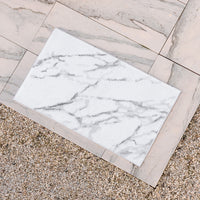 Calacatta Silver & White 100% Egyptian Cotton Luxury Bath Rug
