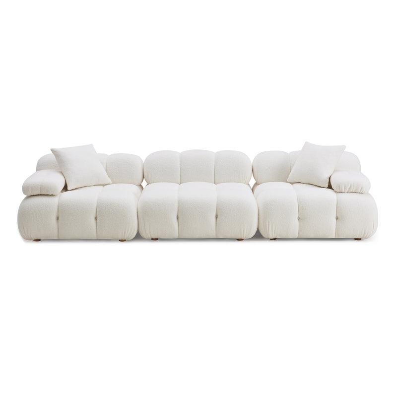 Vogue Cream Vegan Shearling Modular Sofa - Luxury Living Collection