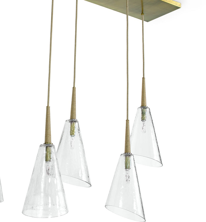 Veraldi Linear Glass & Gold Chandelier