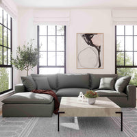 Cali Slate Performance Fabric Ottoman