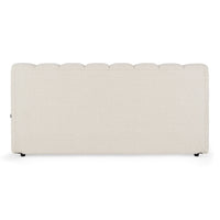 Sabine Modern Off-White Linen Bed