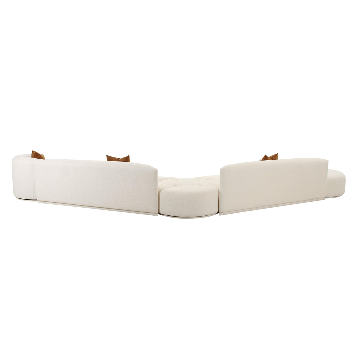 Pablo 204" Plush Cream Boucle 5-Piece Modular Chaise Sectional Sofa