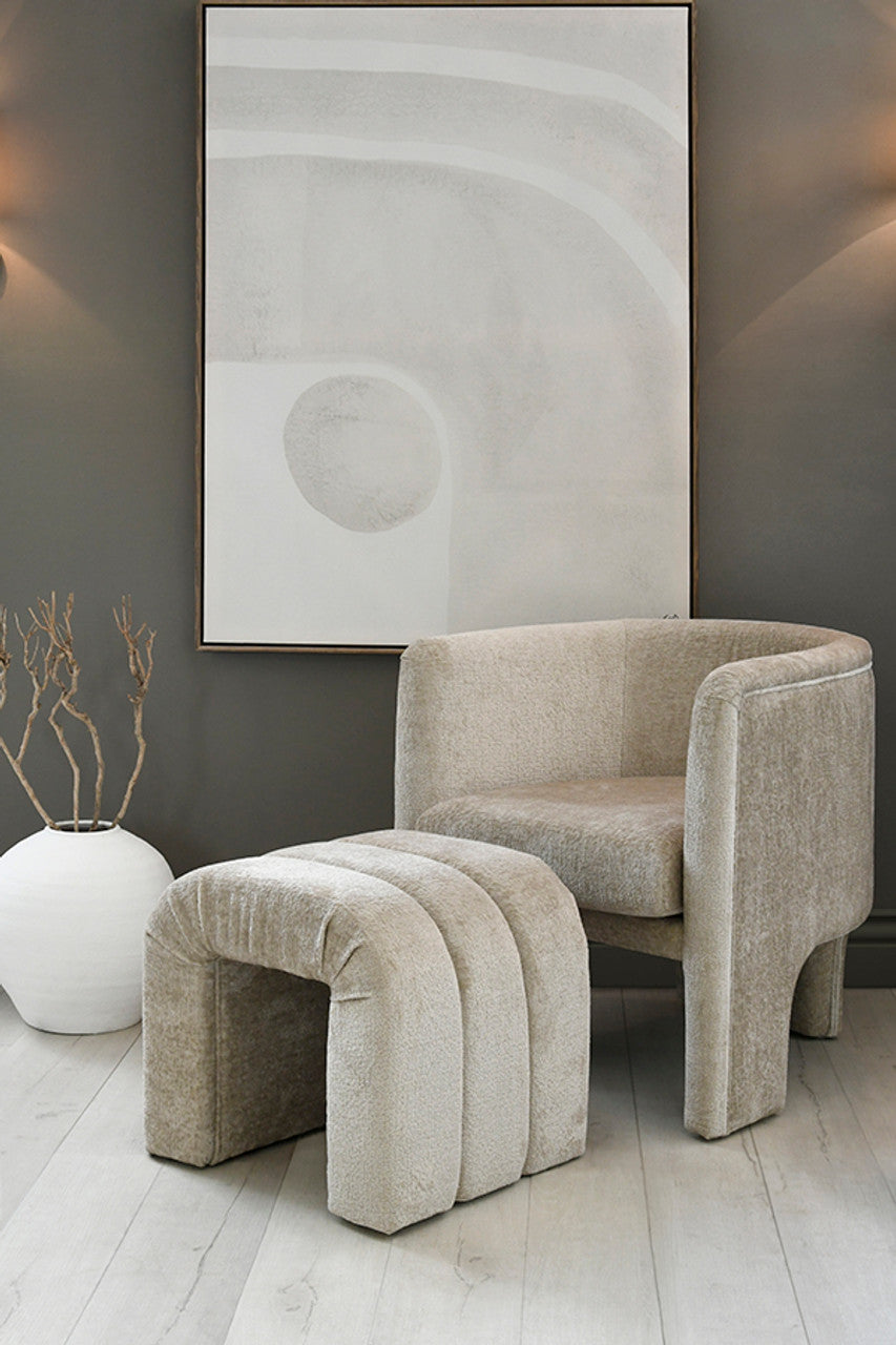 Georgina Chenille Taupe Accent Chair