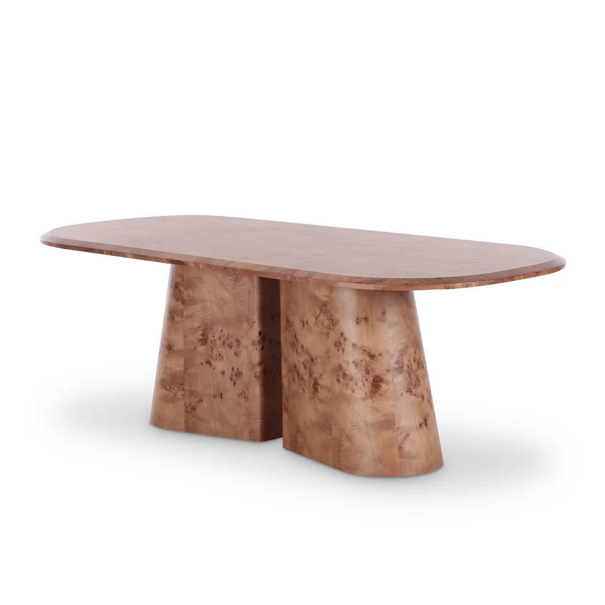 Gladyss 87" Honey Burl Oval Dining Table