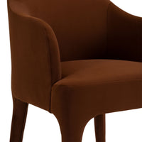 Nicolle Modern Rust Velvet Upholstered Dining Chair