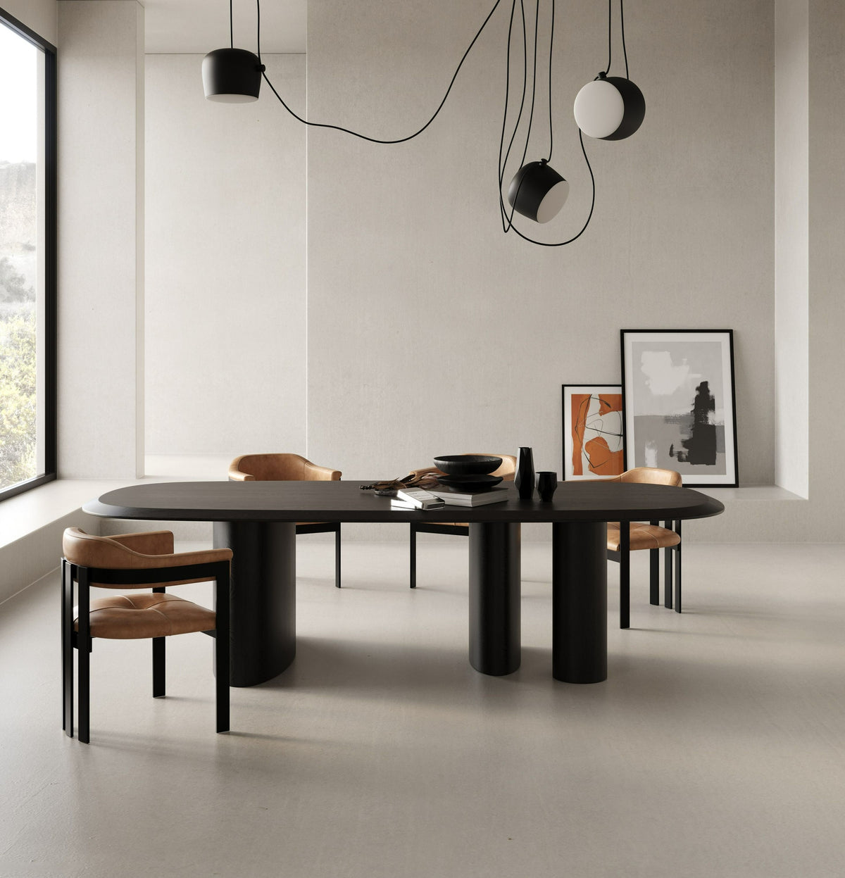 Goldie Modern 118" Black Ash Dining Table – Deborah l kerbel
