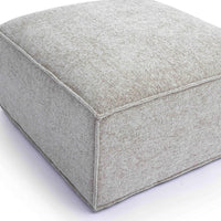 Mindy Taupe Performance Chenille Basketweave Ottoman