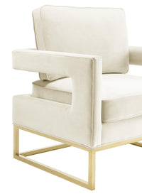 Glimer Cream Performance Velvet Accent Chair