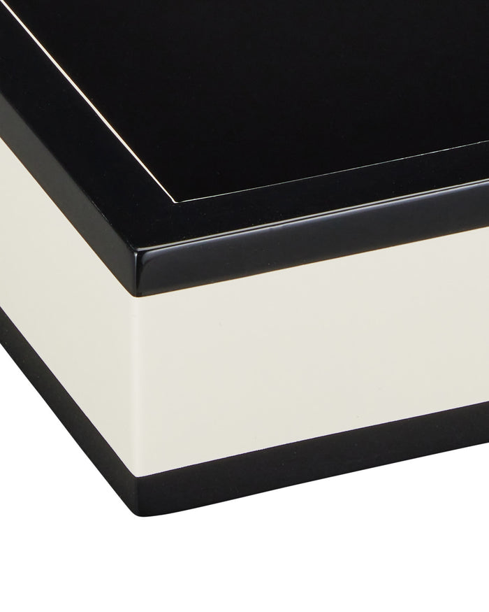 Cosette Ivory & Black Lacquer Tray (Set of 2)