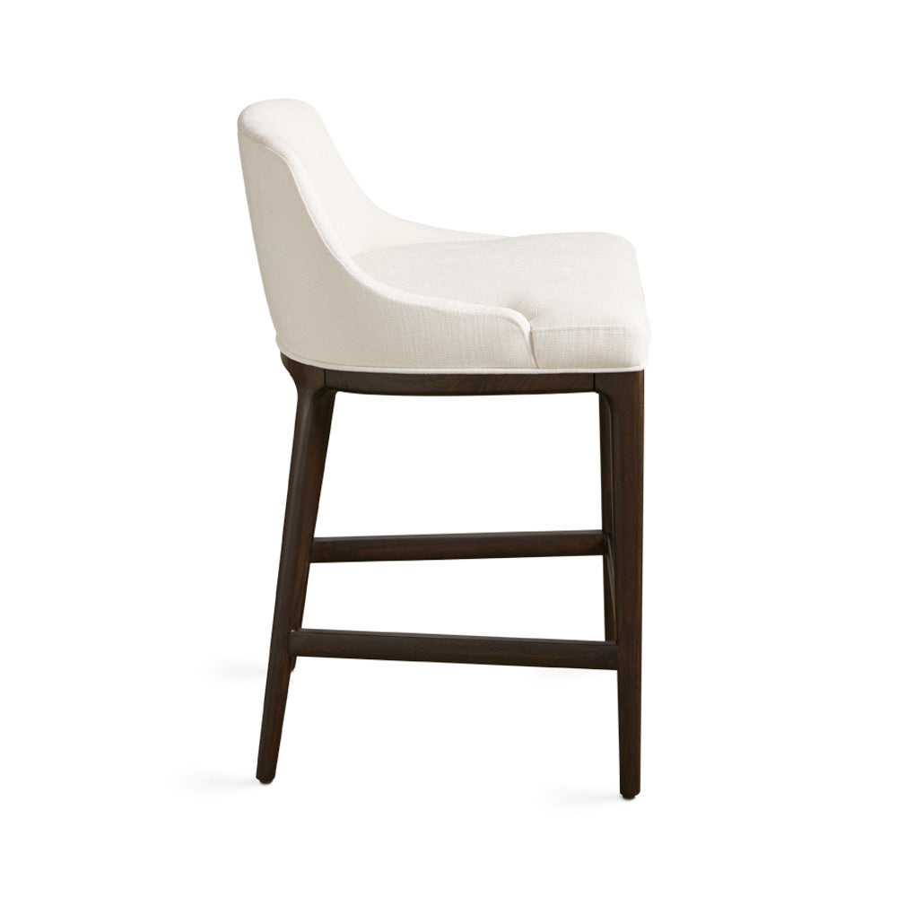 Tabitha Ivory Linen & Wood Counter Stool