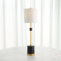 Faux Marble Black & Gold Table Lamp