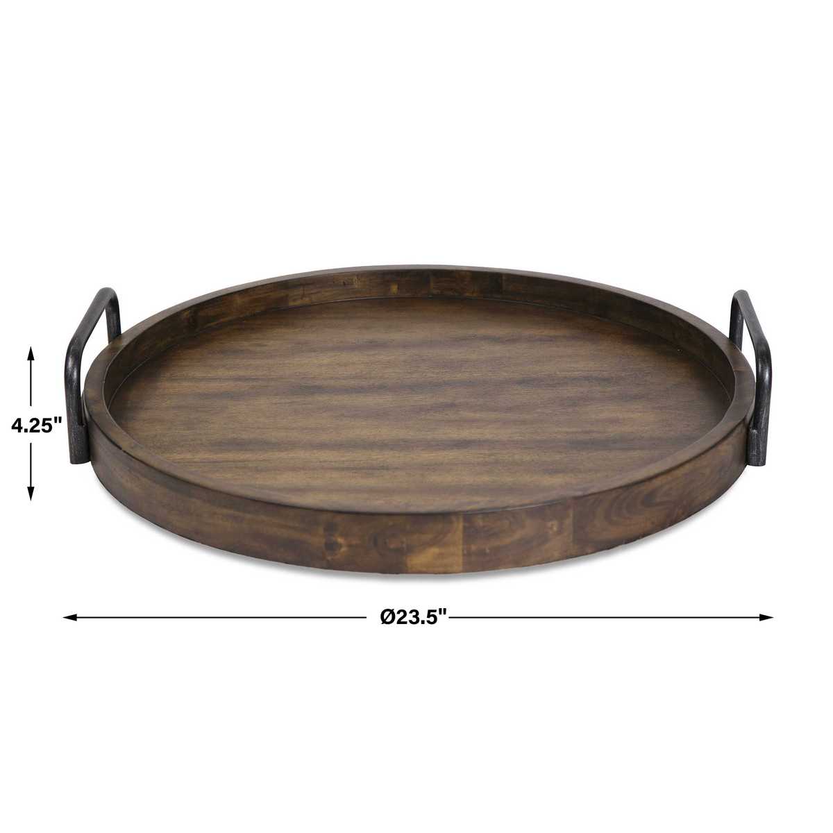 Cabiene 24" Round Acacia Wood Tray