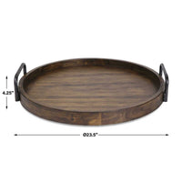 Cabiene 24" Round Acacia Wood Tray
