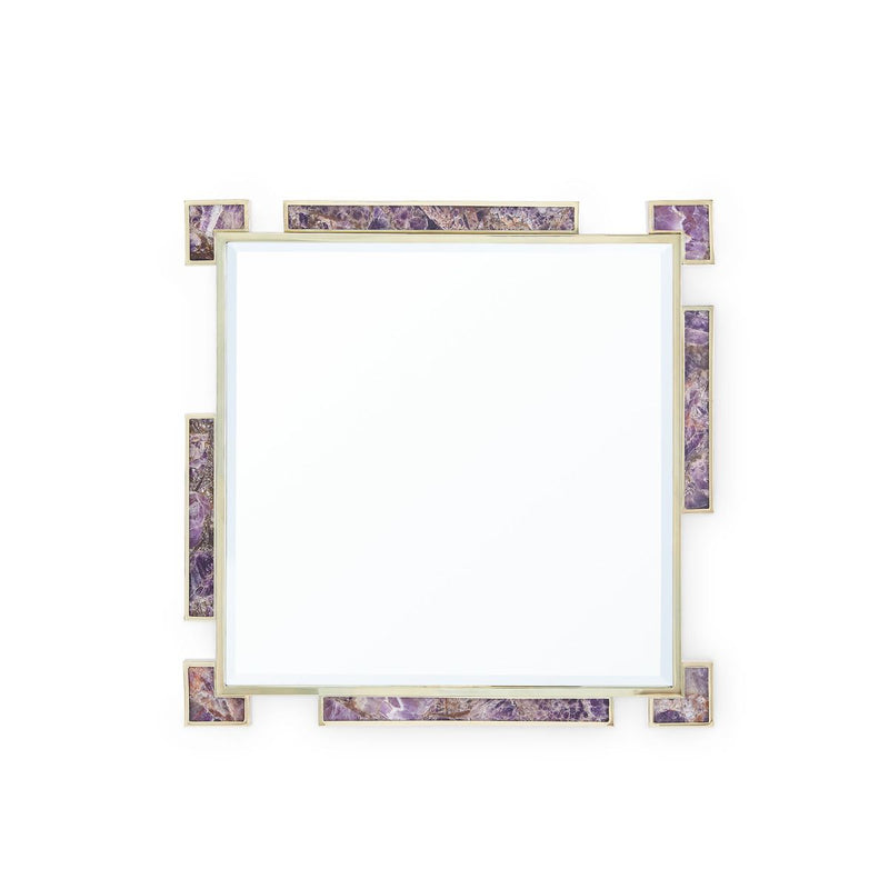 Richelle Amethyst & Polished Brass Mirror