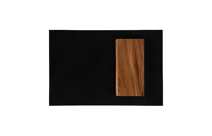 Edgely Modern Natural & Black Chamcha Wood Coffee Table