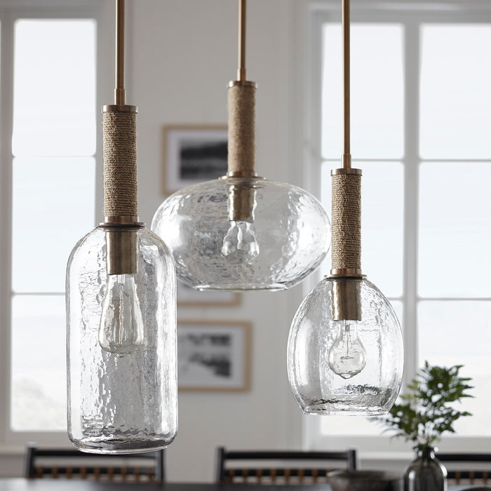 Bronson Long Glass & Brass Pendant