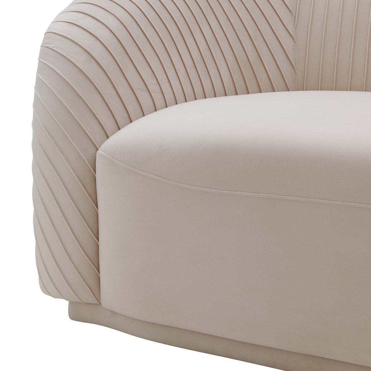 Gigi 90.6" Beige Performance Velvet Sofa