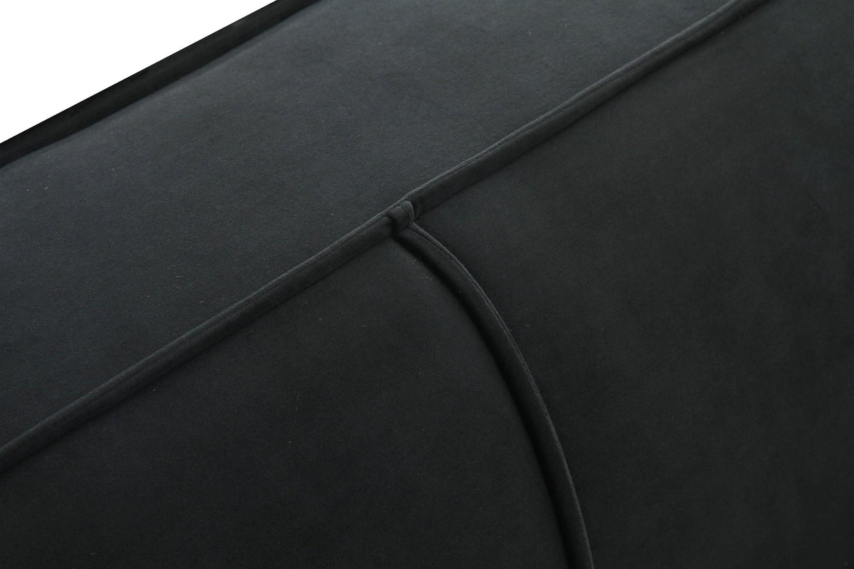 Galen 96.5" Plush Black Velvet Sofa