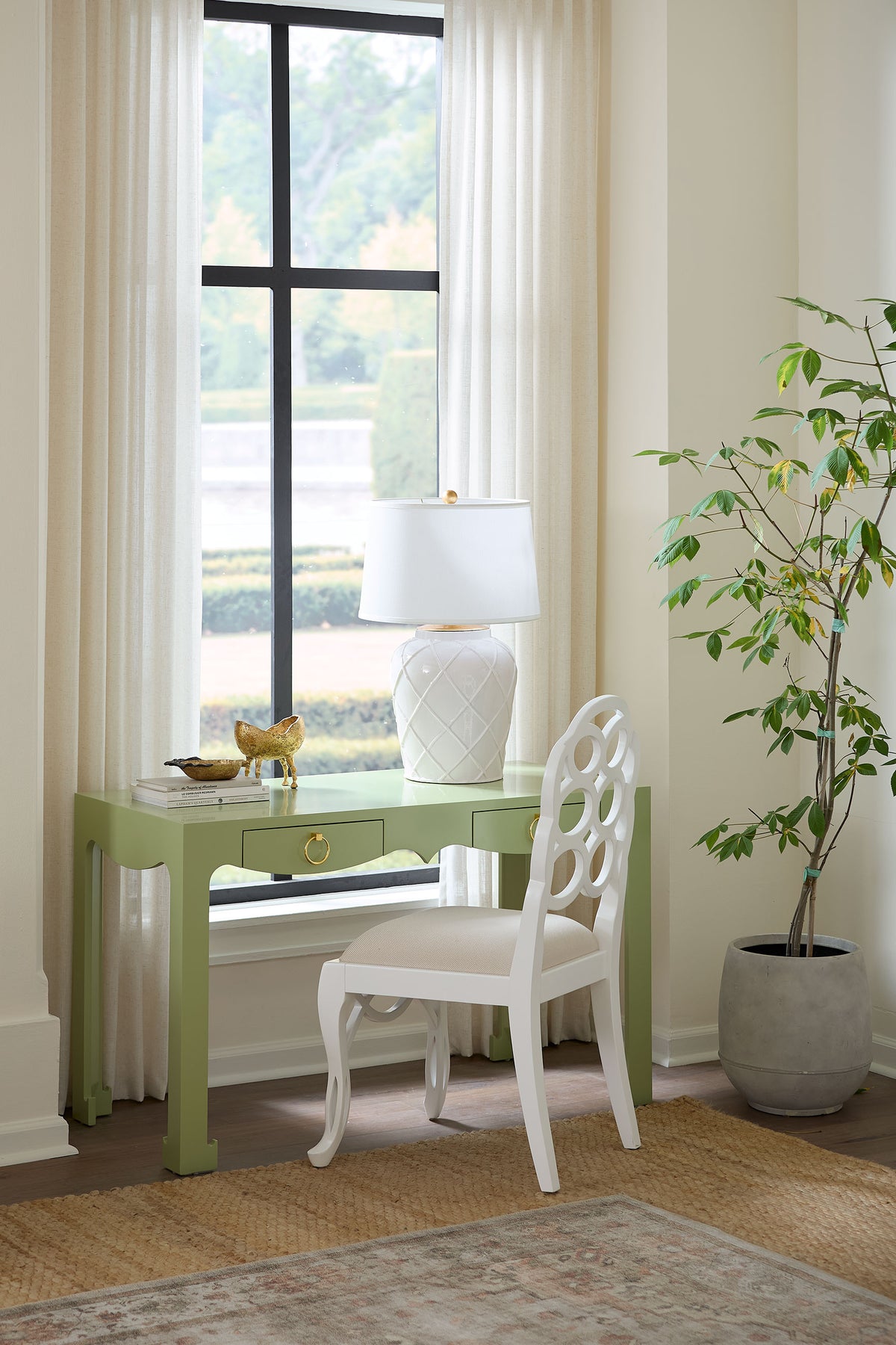 Maylee 47.25" Green & Gold Console/Desk