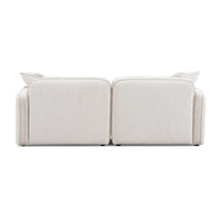Travie 78" White Sand Performance Corduroy Velvet Modular Loveseat