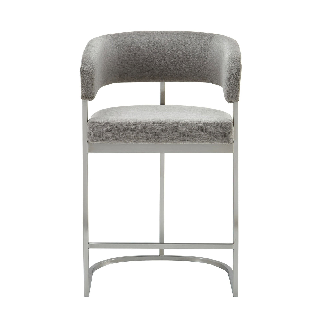 Villa Modern Grey Fabric & Silver Counter Chair