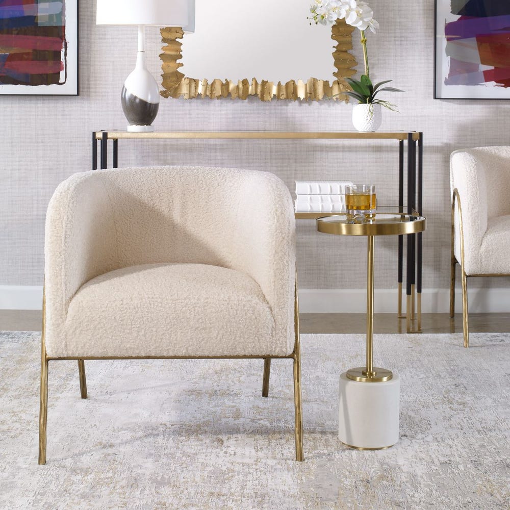 Netta Off-White Accent Chair
