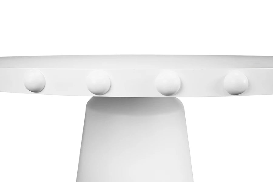 Reef 61" Matte White Lacquer Round Dining Table