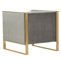 Cybele Modern Grey Velvet & Gold Accent Chair