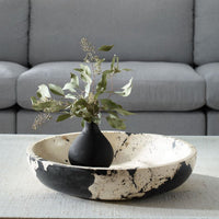 Modern White & Black Limestone Bowl