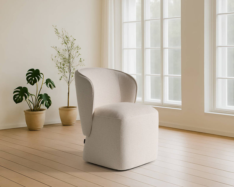 Cassandra Modern Beige Swivel Dining Chair