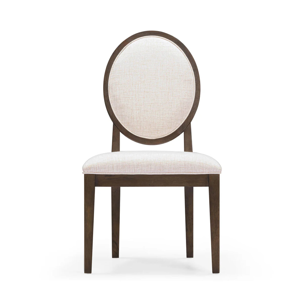 Lunaris Dark Brown and Beige Performance Fabric Dining Chair (Set of 2)