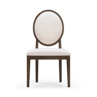 Lunaris Dark Brown and Beige Performance Fabric Dining Chair (Set of 2)