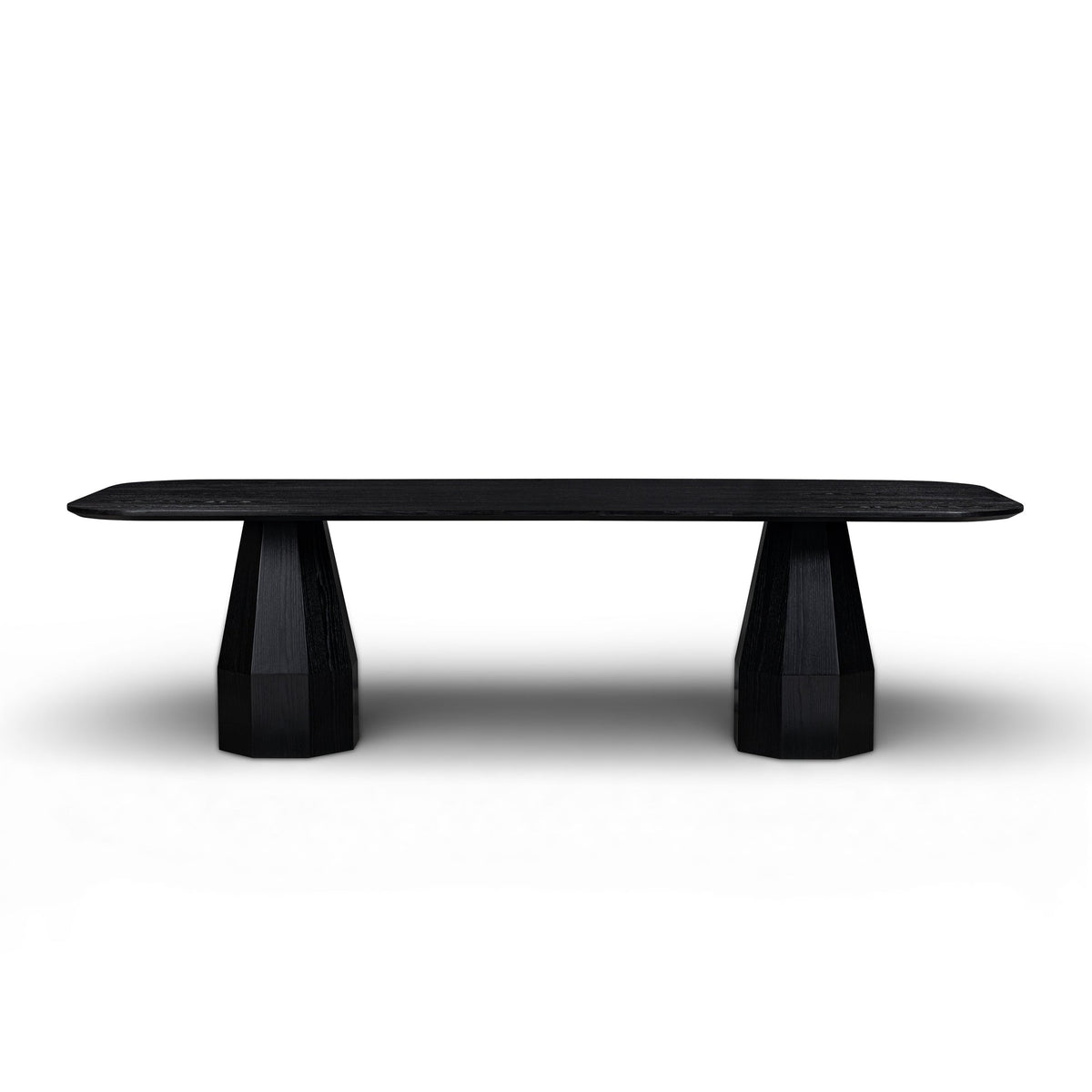 Brooke Black 106" Ash Wood Rectangular Dining Table