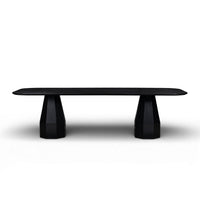 Brooke Black 106" Ash Wood Rectangular Dining Table