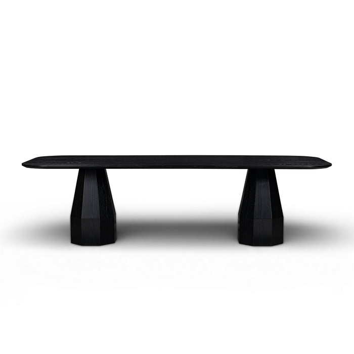 Brooke Black 106" Ash Wood Rectangular Dining Table