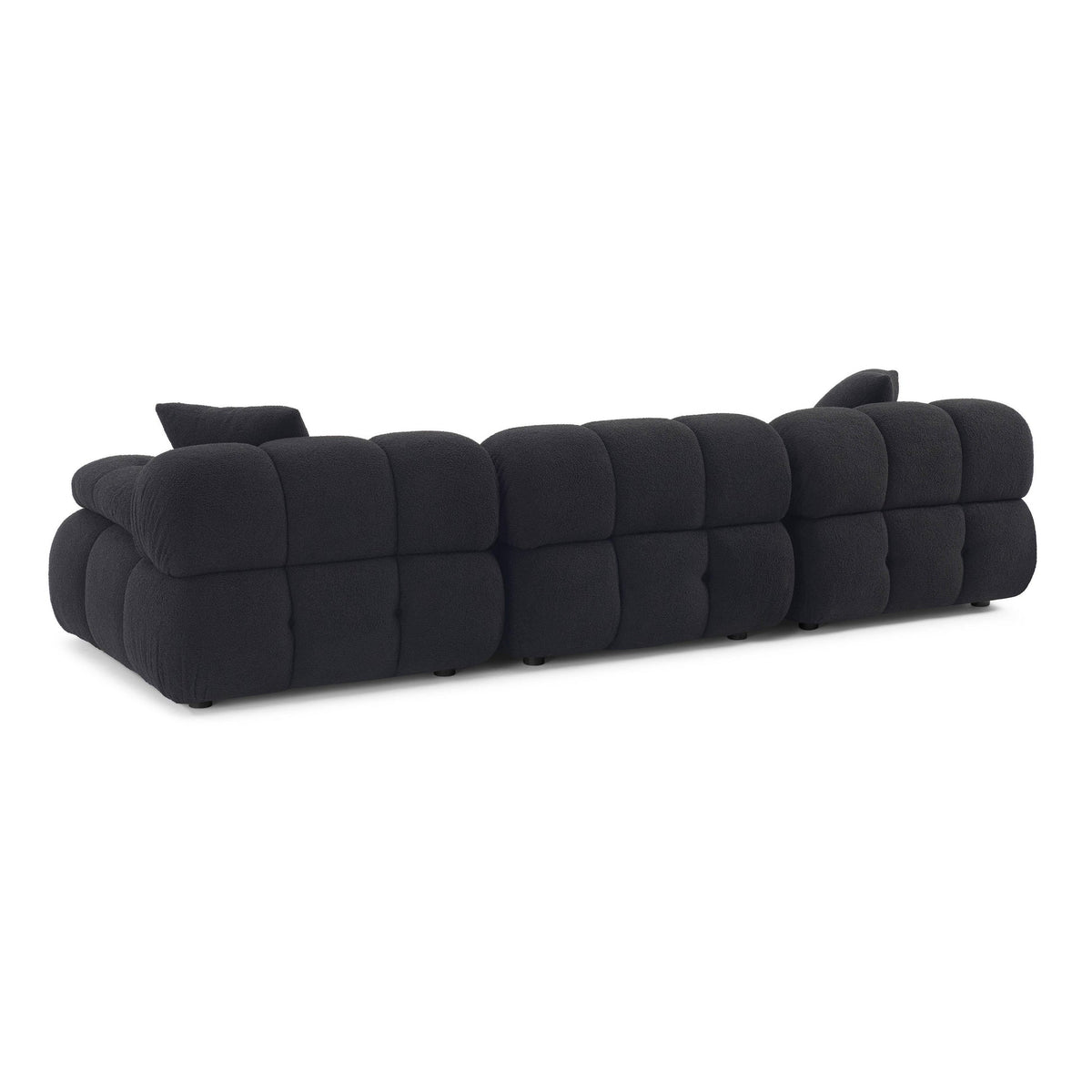 Vogue 118.2” Black Performance Vegan Shearling Modular Sofa