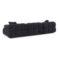 Vogue 118.2” Black Performance Vegan Shearling Modular Sofa