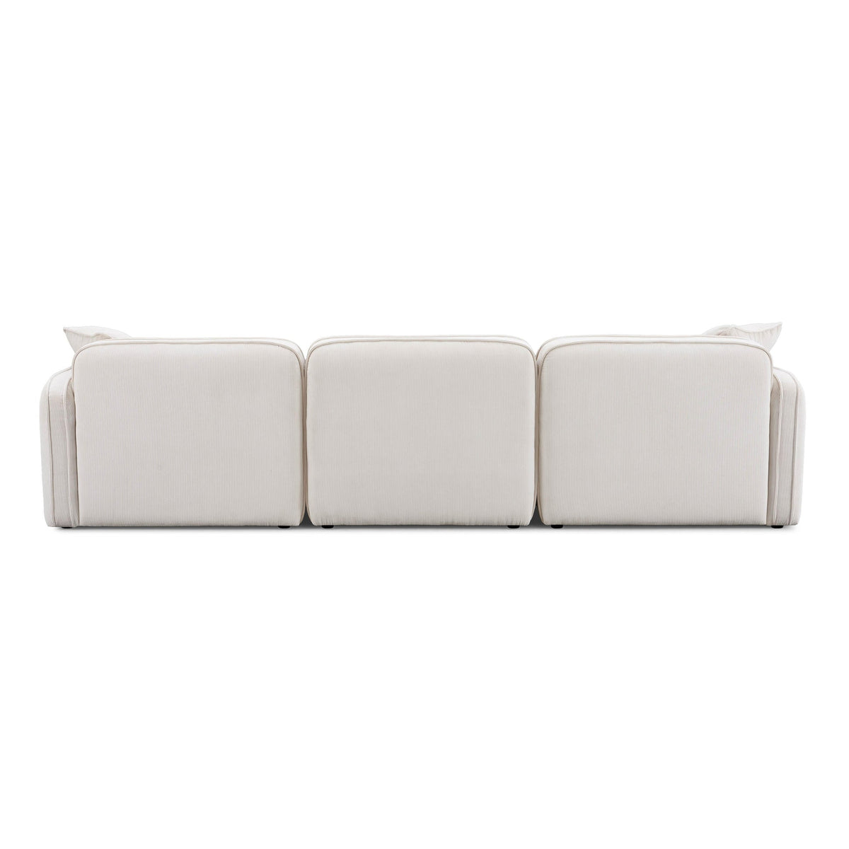Travie 111.9" White Sand Performance Corduroy Velvet Modular Sofa
