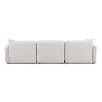 Travie 111.9" White Sand Performance Corduroy Velvet Modular Sofa