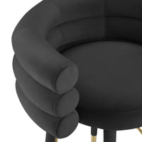 Nazri Black Performance Velvet Barstool