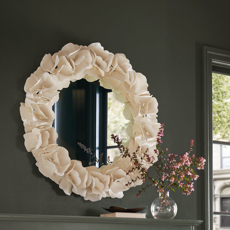 Virginia 47" White Petal Mirror