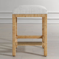 Mary Off White Natural Rattan Counter Stool