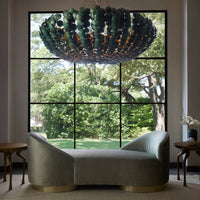 Bilal 52" Eucalyptus Stain Coco Shell Round Chandelier