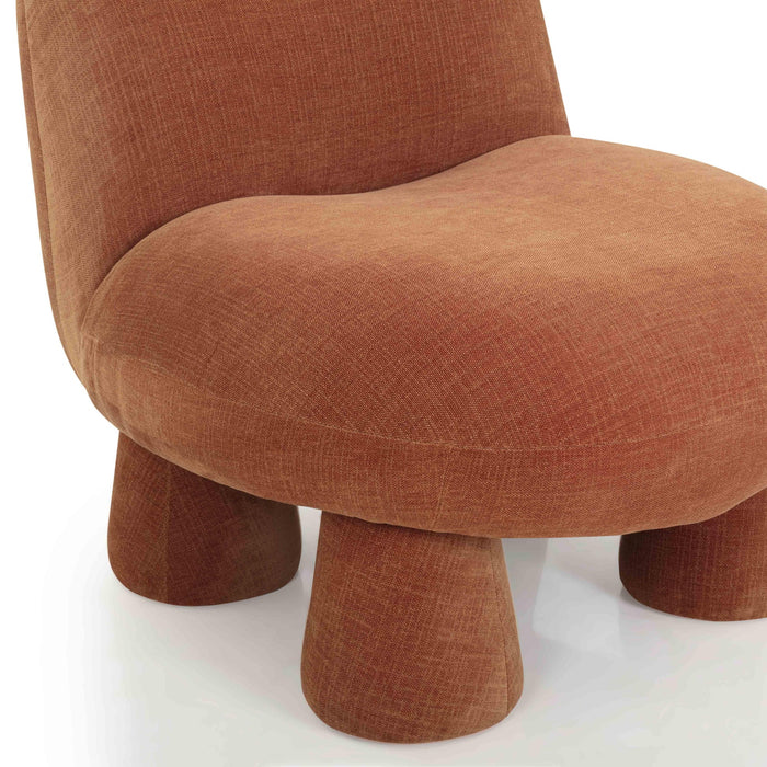 Aishen Rust Upcycled Chenille Accent Chair