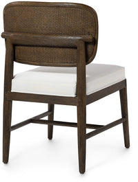 Fornelli Walnut & Performance White Basket Weave Dining Chair