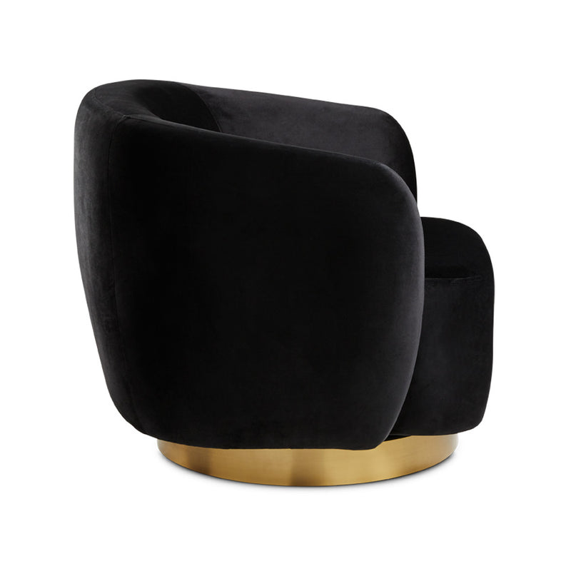 Primrose Black Velvet & Gold Accent Chair