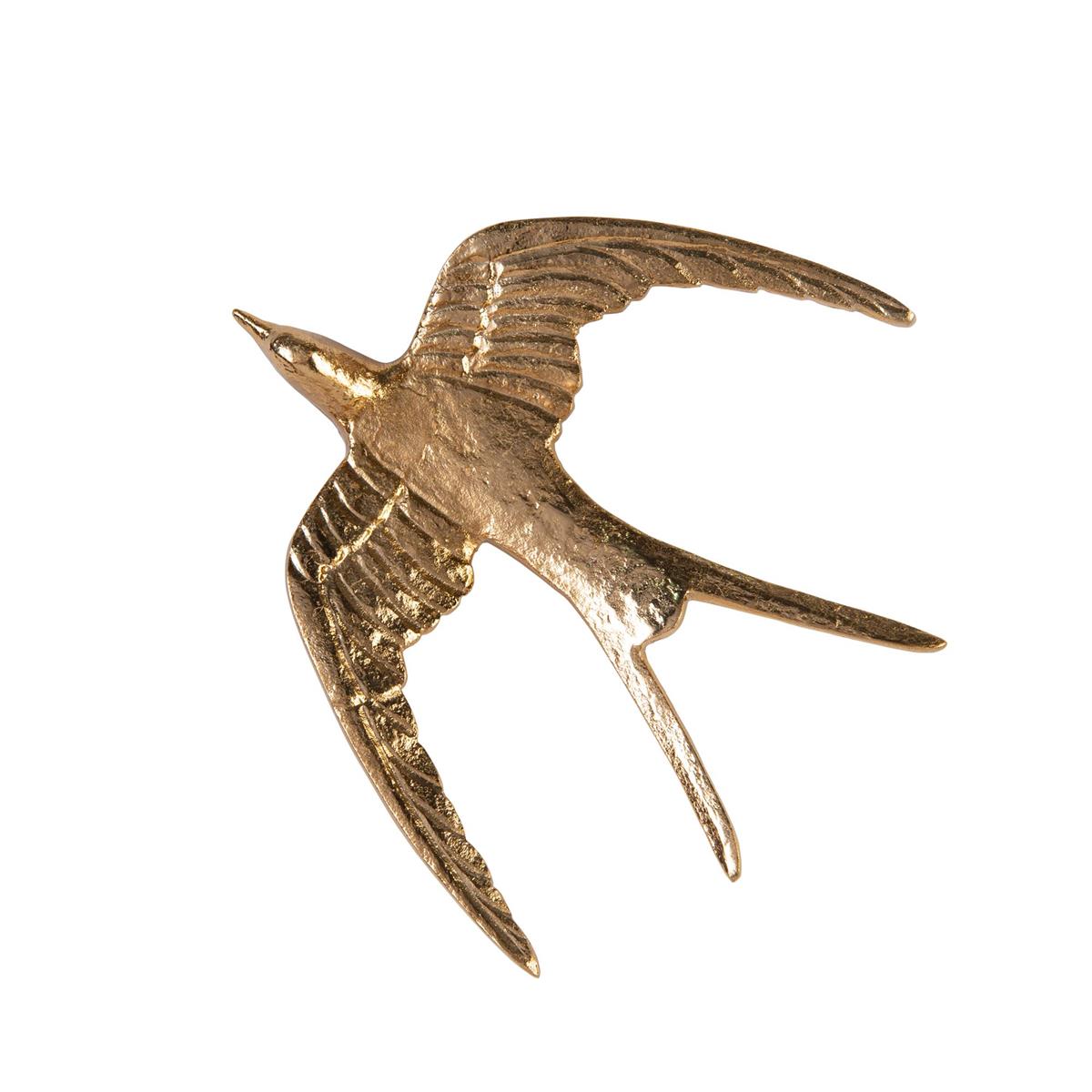 Birds in Flight Polished Brass Metal Wall Art (Set of 3)